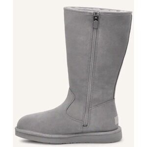 Women's UGG Alber Boots Sel Gray 1118956 Zip Winter Snow Shoe Sz 6 Australia EUC